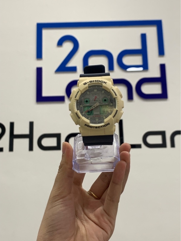 Đồng hồ Casio G-shock GA-100PC - Màu xanh kem - Ngoại hình: 98% - Box