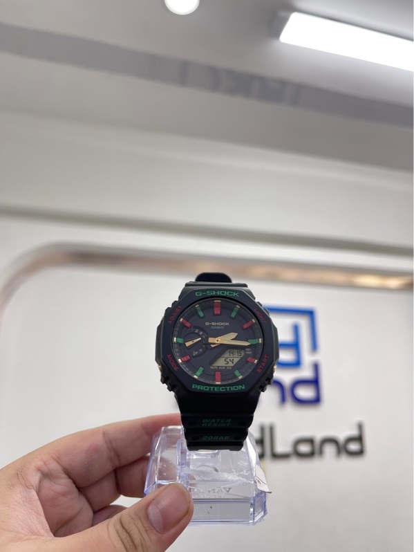 Đồng hồ Casio G-Shock GA-2100TH-1A - 45,4mm - Màu đen xanh đỏ - Ngoại hình 97.5% - Body