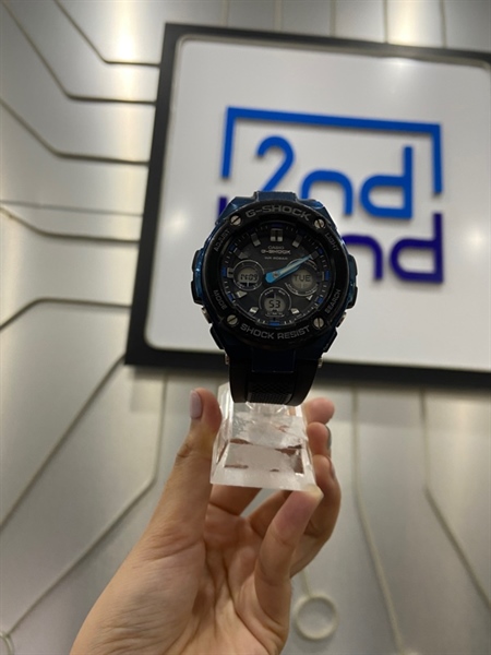 Đồng hồ Casio G-Shock GST-S300G-1A2DB - Size 49mm - Màu xanh đen - Ngoại hình: 97% - Kính trầy 3 vết sâu, khung trầy nhiều - Body