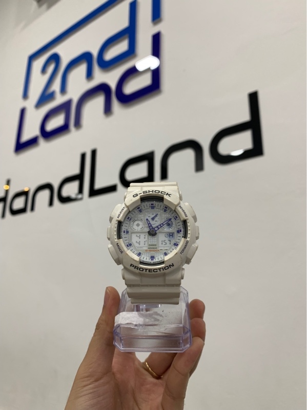 Đồng hồ Casio GA-100A - Màu trắng - Ngoại hình: 97% - Dây ố, hư đèn - Body