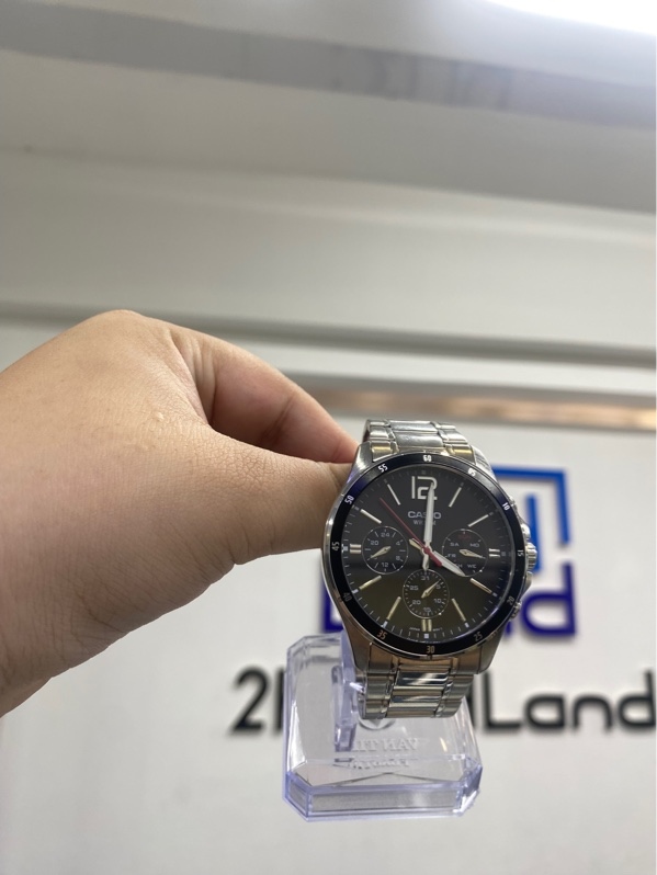 Đồng hồ Casio MTP-1374D - 42mm - Màu bạc - Ngoại hình 98% - Cấn viền - Kèm box