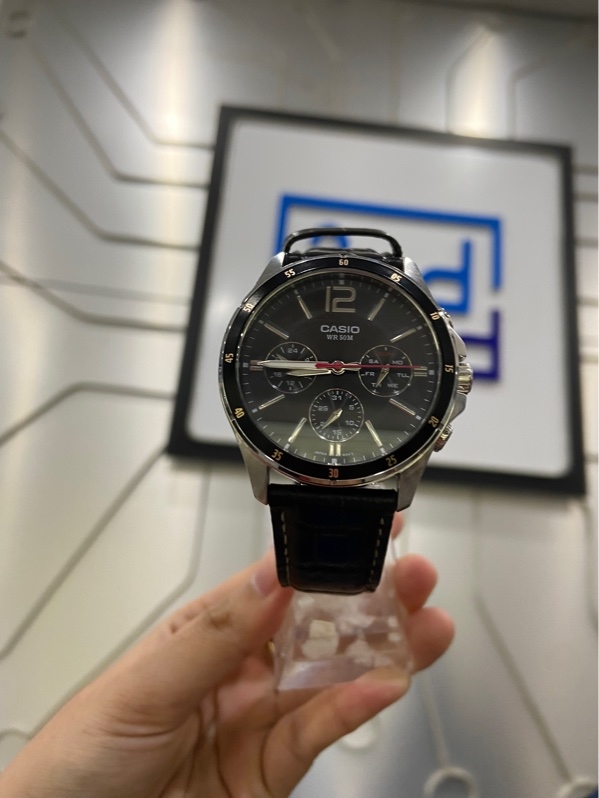Đồng hồ Casio MTP-1374L-1AV - 43.5mm - Màu đen - Ngoại hình: 98% - Body
