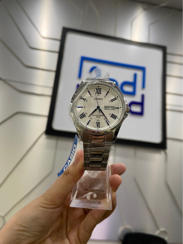 Đồng hồ Casio MTP-1384 - Màu bạc - Chưa sử dụng - Kèm Box