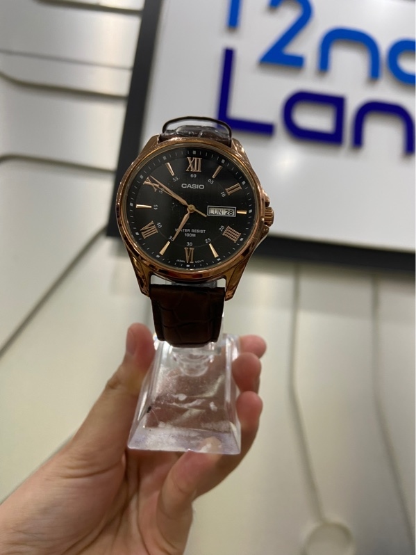 Đồng Hồ Casio MTP-1384L-1AVDF - 41mm - Màu nâu - Ngoại hình: 97% - dây đeo cũ - Body