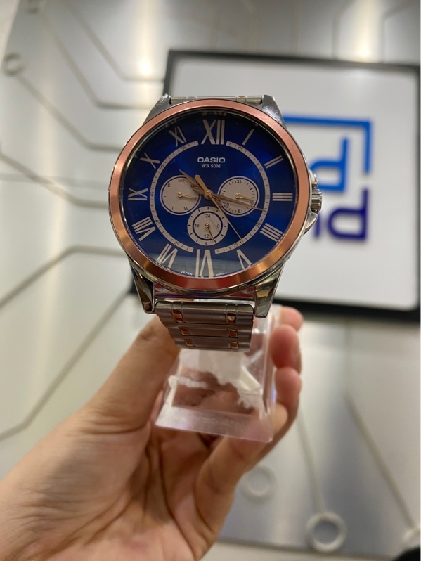 Đồng hồ Casio MTP-E318RG-2BV - 47mm - Màu bạc - Ngoại hình: 98% - Kèm Box