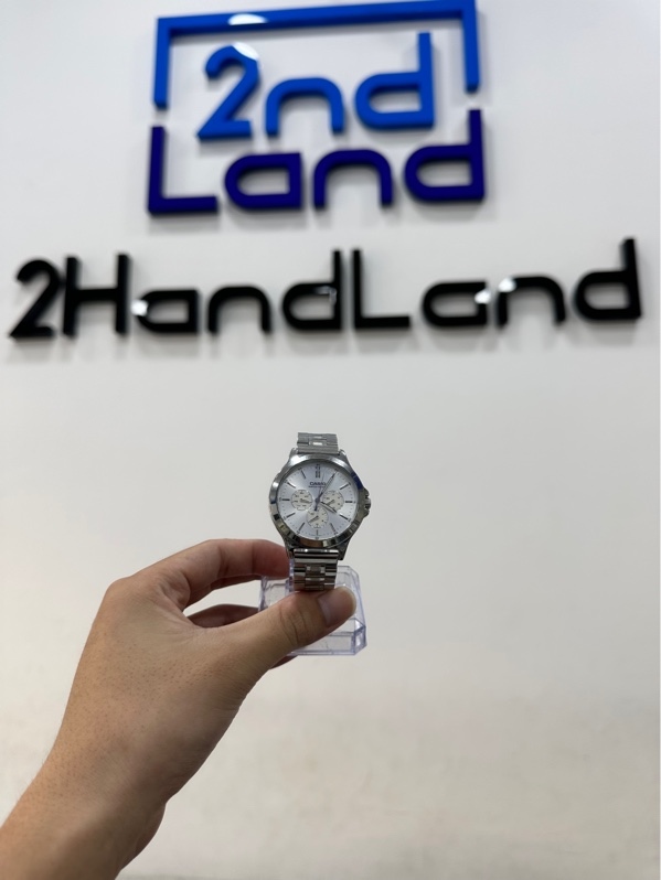 Đồng hồ CASIO MTP-V300 - 41mm - Màu bạc - Ngoại hình 97% - Trầy xướt, mẻ kính 1 mảnh nhỏ - Body