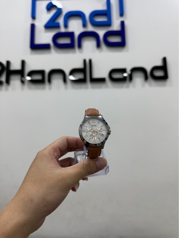 Đồng hồ Casio MTP-V300D-7A - 41.5 mm - Màu bạc - Ngoại hình 97% - Dây da tróc - Body