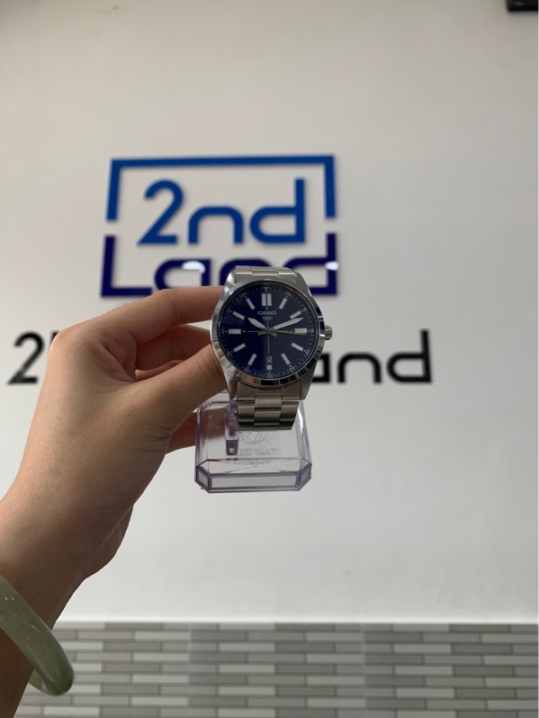 Đồng hồ Casio MTP VD02D - 41mm - Màu xanh navy - Ngoại hình: 98% - Box + kèm mắt nối