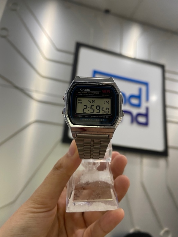 Đồng hồ Casio Vintage A159WA-N1DF - Màu bạc - Ngoại hình: 97% - Xước viền, kính dính keo - Body
