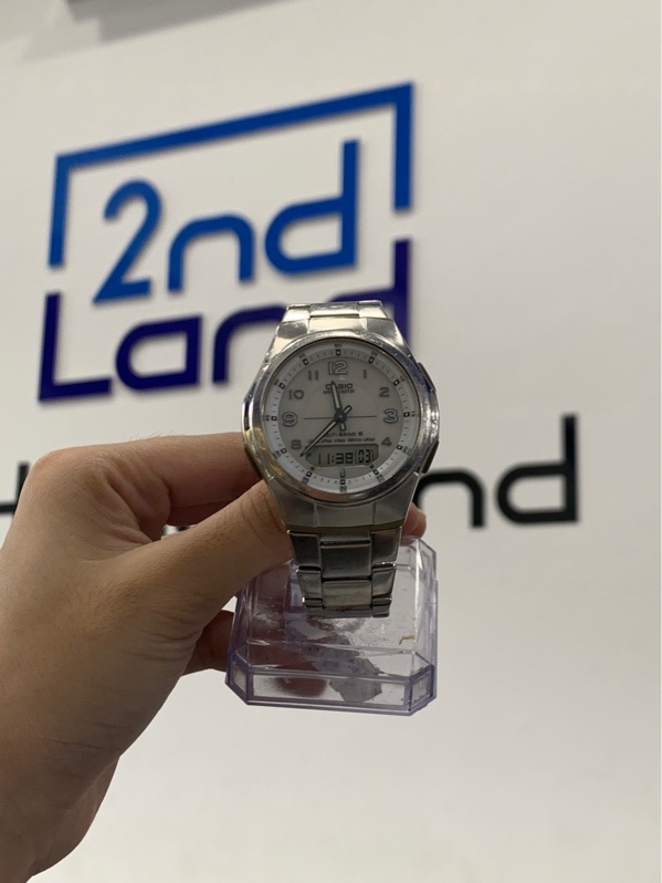 Đồng hồ CASIO WVA-M480 Solar Wave Ceptor - 44mm - Màu trắng - Ngoại hình: 96% - Body + mặt trầy - Body