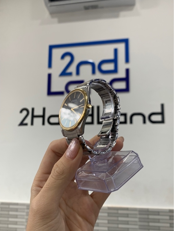 Đồng Hồ Citizen Eco-Drive Collection - Màu đen bạc - Ngoại hình: 97% - Cấn trầy viền, xước kính nhẹ - Body