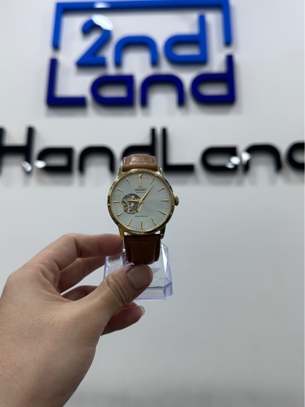 Đồng hồ cơ Orient Classic and Simple Style Semi Skeleton RA-AG0003S10B - 41mm - Màu vàng Gold - Ngoại hình 97% - Dây da nứt - Body