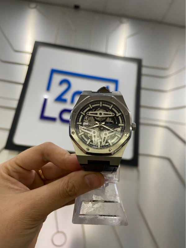 Đồng hồ cơ SR Watch SG19191..4101 - Size 42mm - Màu bạc - Ngoại hình: 98% - Dây da già - Body