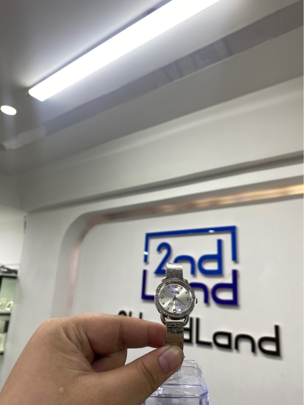 Đồng hồ Coach Delancey Crystal Silver 14502765 - 28mm - Màu bạc - Ngoại hình 98% - Dây dù - Body