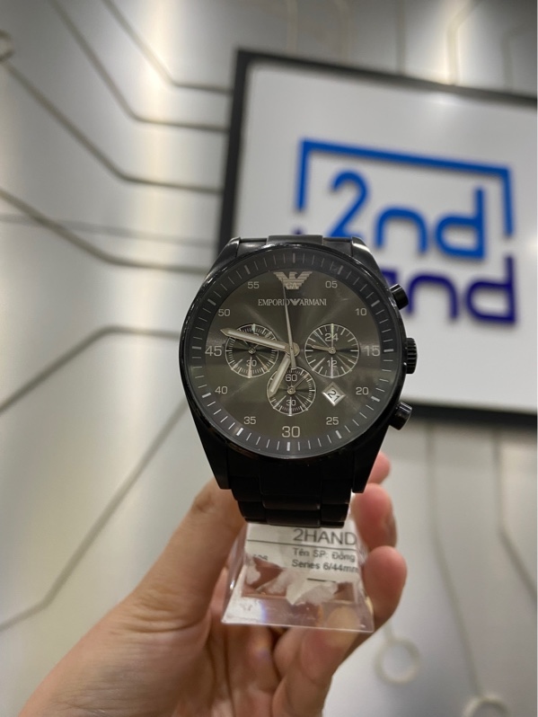Đồng hồ Emporio Armani Sportivo Chronograph - 43mm - Màu đen - Ngoại hình: 97% - Xước thân - Body