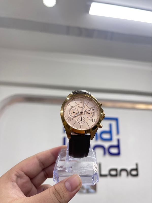 Đồng hồ Fossil Chronograph BQ3003 - 40mm - Màu vàng hồng - Ngoại hình 97% - Kính trầy, dây thay - Body
