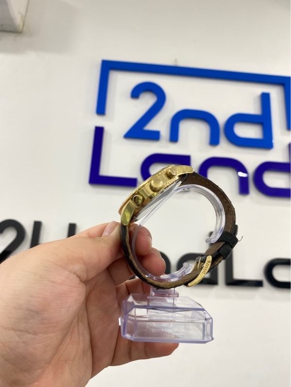 Đồng hồ Fossil Flynn Chronograph Black Leather - Model BQ2823 - Màu đen - Ngoại hình 96% - Trầy - Body