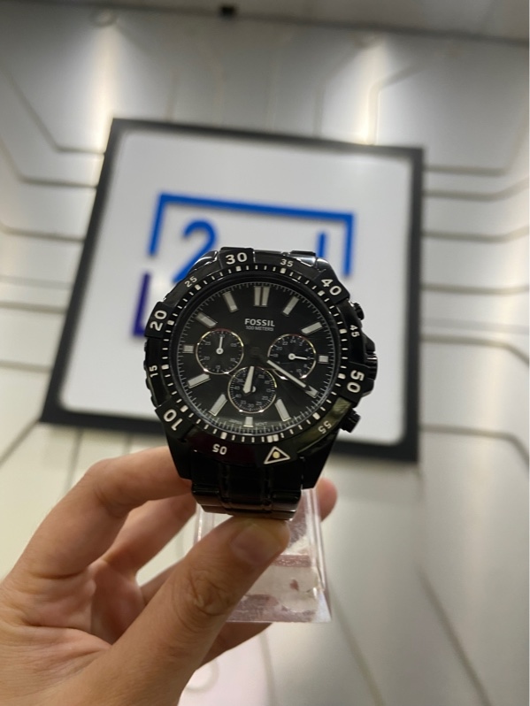 Đồng hồ Fossil Garrett Chronograph Black Stainless Steel Men's Watch FS5773 - Màu đen - Ngoại hình: 97% - Xước - Body