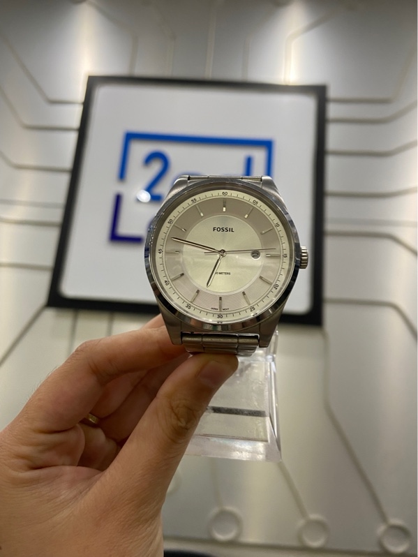 Đồng Hồ Fossil Mathis FS5424 - 44mm - Màu bạc - Ngoại hình: 97.5% - Xước dăm nhẹ quanh thân, dây - Body