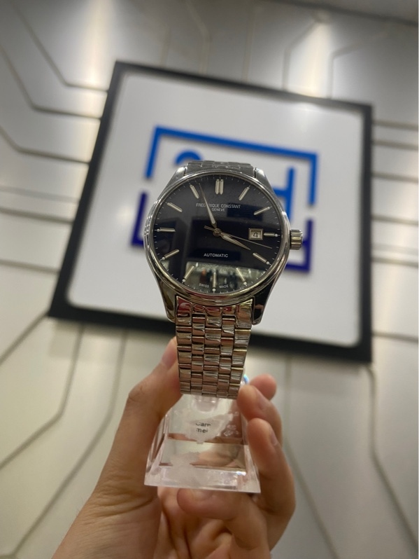 Đồng hồ Frederique Constant Classic Index FC-303NN5B6B - Mặt xanh - Ngoại hình: 97% - Trầy xước mặt lưng, dây thép - Body