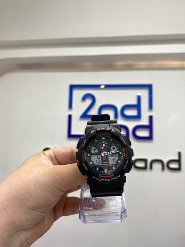 Đồng hồ G-Shock GA-100 - Màu đỏ đen - Ngoại hình 98% - Fullbox