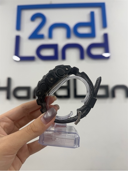 Đồng hồ G-Shock GA-710 - Màu đen xanh - Ngoại hình 97% - Mặt dưới dơ , dây dơ , kính xước dính 4 chấm keo - Body 1