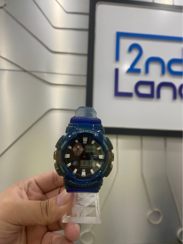 Đồng hồ G-Shock GAX-100MSA-2ADR - Màu xanh - Ngoại hình: 97% - Ố màu theo thời gian, mặt kính và lưng trầy - Body