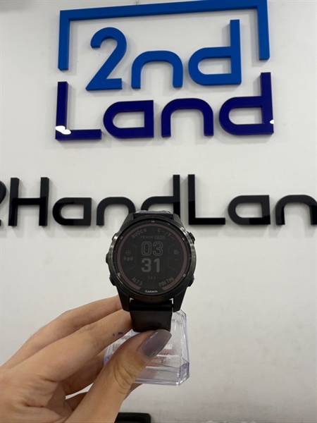 Đồng hồ Garmin Fenix 7s pro saphire solar - Màu đen - Ngoại hình 97% - Viền trầy - Kèm sạc