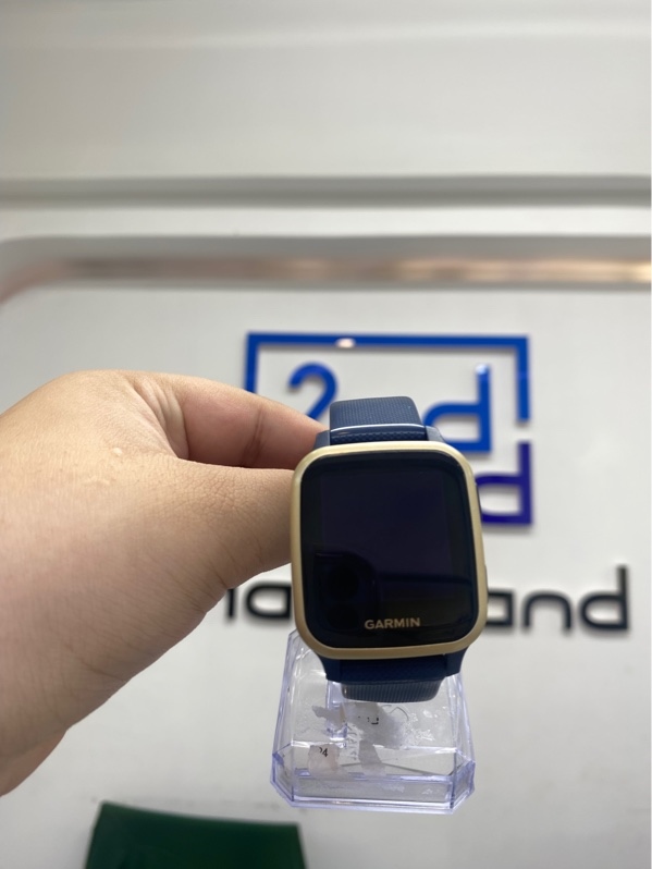 Đồng hồ Garmin Venu Sq Music - Màu vàng dây xanh - Ngoại hình 97.5% - Kèm sạc