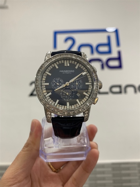 Đồng hồ Hanboro Automatic 8036 - Màu bạc - Ngoại hình: 98% - Trầy nắp đít - Box