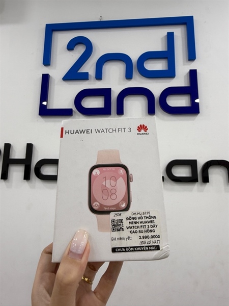 Đồng hồ Huawei Watch Fit 3 - Model SL0-B09 - Màu hồng - Ngoại hình 97% - Màn xước , viền trầy nhẹ - FullBox