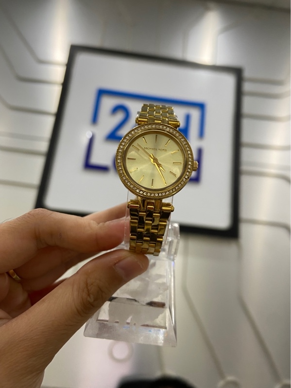 Đồng Hồ Michael Kors MK3295 - 26mm - Màu vàng - Ngoại hình: 97% - Lưng dây xước - Kèm Box