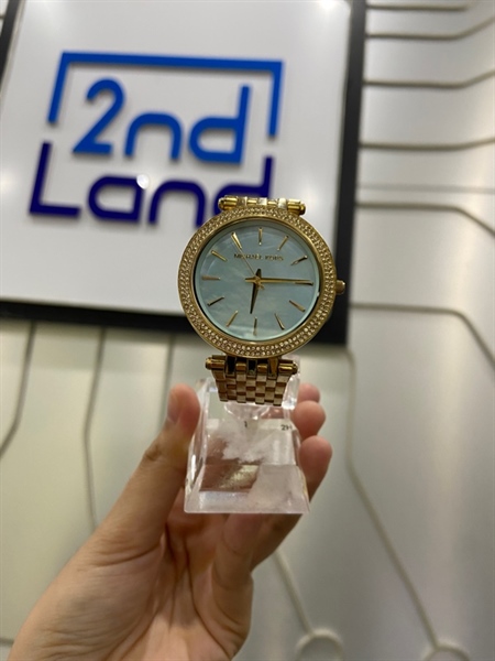 Đồng hồ Michael Kors MK3498 - Size 39mm - Mặt màu xanh da trời - Ngoại hình: 98% - Kèm mắt nối 0