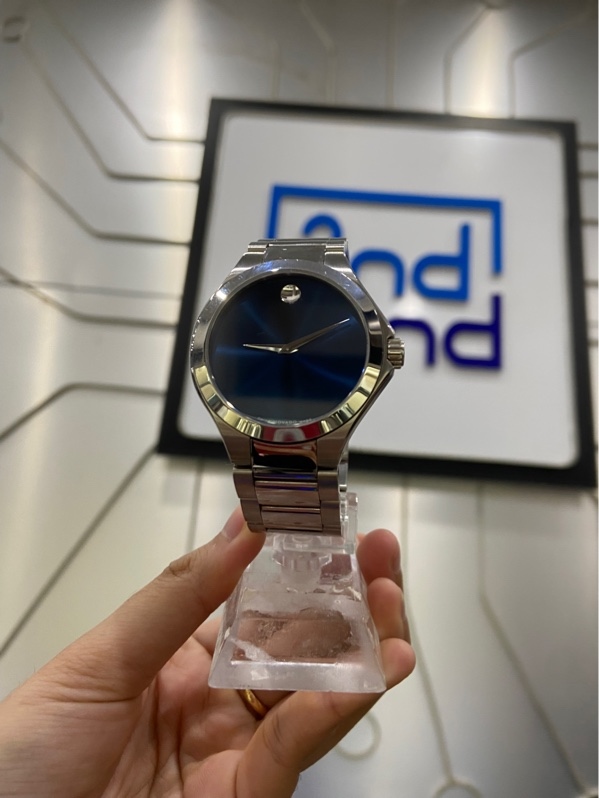 Đồng Hồ Movado Quartz 0607311 Defio Quartz Blue Dial - 40mm - Màu bạc, mặt xanh - Ngoại hình: 97.5% - Xước dăm nhẹ dây, xước viền nhẹ - FullBox