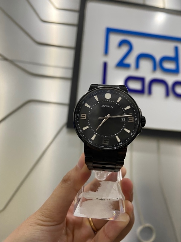 Đồng hồ Movado S.E. Pilot Black Swiss Watch - 40mm - Màu đen - Ngoại hình: 97% - Trầy xước mặt sau - Body