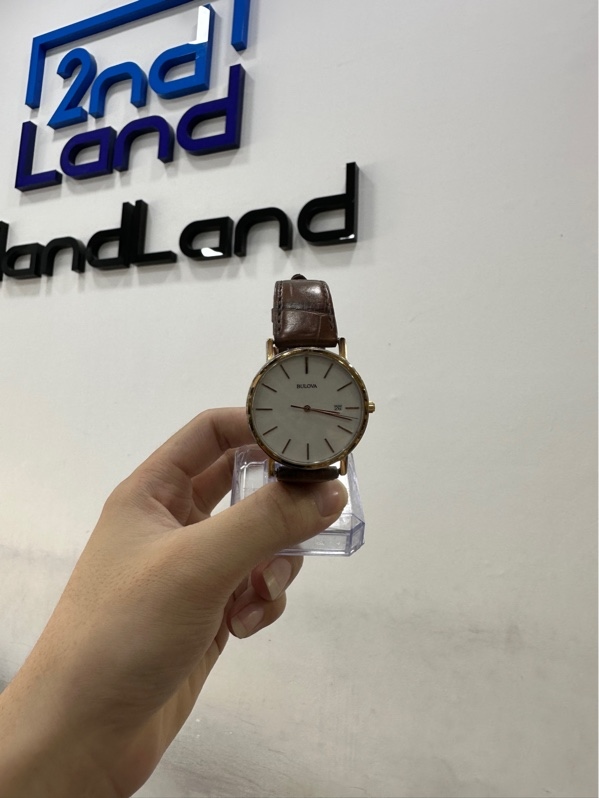 Đồng hồ Nam Bulova Classic Quartz Mã: 98H51 - 37mm - Màu bạc - Ngoại hình 97% - Dây đeo xấu bung da - Body