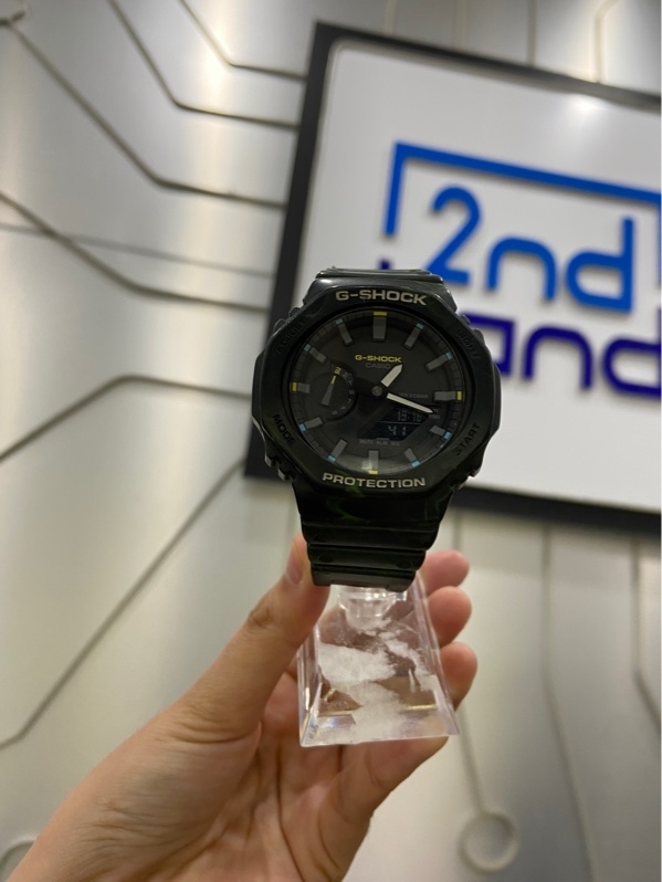 Đồng Hồ Nam Casio Analog-Digital G Shock - GA2100FR-3A - Màu xanh - Ngoại hình: 97% - Xước kính, sườn, lưng - Body