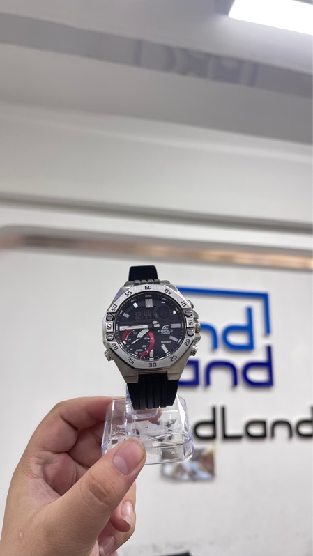 Đồng hồ nam Casio Edifice ECB-10P-1ADF - 51mm - Màu bạc - Ngoại hình 97,5% - Mặt kính trầy nhẹ - Body