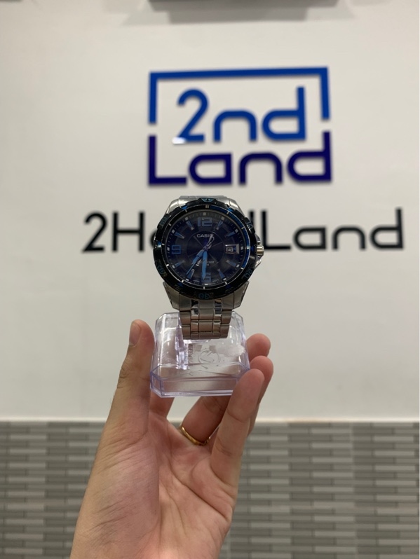 Đồng hồ nam Casio MTD-1065B - 44mm - Màu đen - Ngoại hình: 96% - Khung + mặt trầy xước - Box