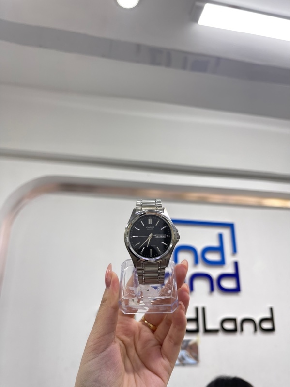 Đồng hồ nam Casio MTP-1239D-1ADF - 38,5mm - Màu bạc, mặt đen - Ngoại hình 98% - Kèm box