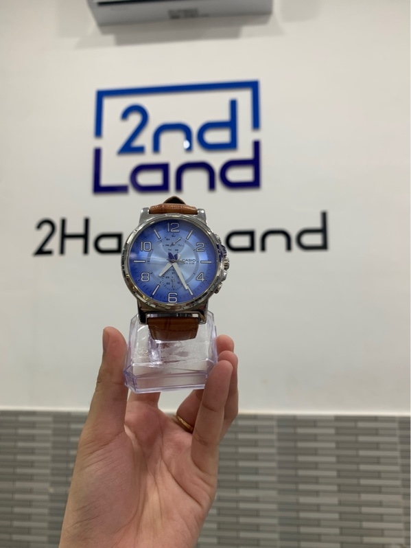 Đồng hồ nam Casio MTP-E313 - 46mm - Màu xanh - Ngoại hình: 98% - Box