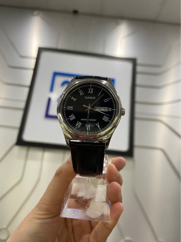 Đồng Hồ Nam Chính Hãng CASIO MTP-V006L-1B - Màu bạc - Ngoại hình: 97% - Màn xước nhiều , dây da cũ - Body