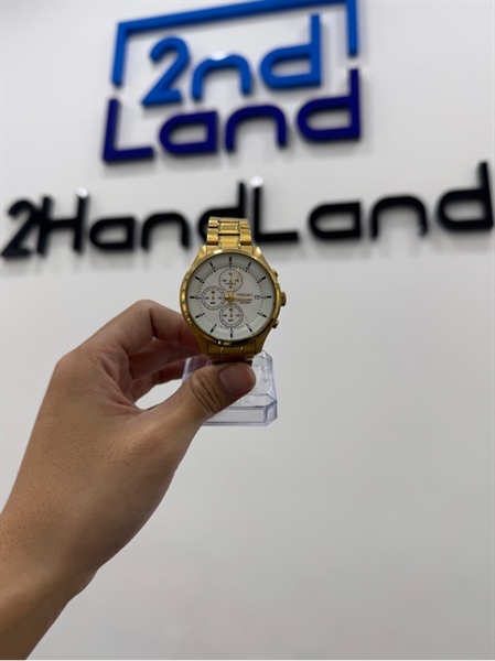 Đồng Hồ Nam Seiko SKS544P1 Quartz Màu Vàng Trắng - 43mm - Màu vàng - Ngoại hình 97% - Body