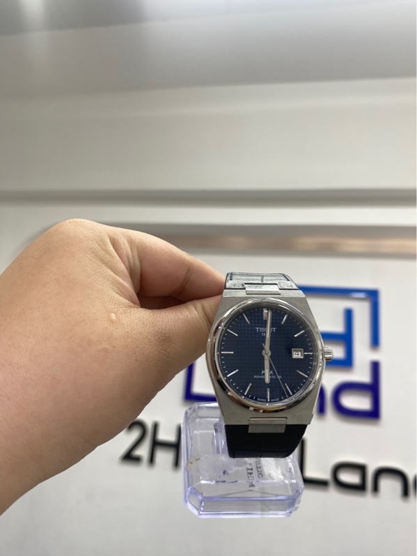 Đồng hồ nam Tissot PRX Powermatic 80 - 40mm - Màu bạc mặt xanh - Ngoại hình 97.5% - Trầy nhẹ, da nhăn nhẹ - Body