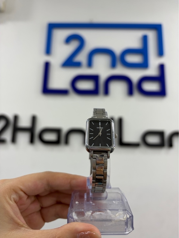 Đồng Hồ Nữ CASIO LTP-V009D-1E - Mặt đen dây bạc - Ngoại hình 97% - trầy nhiều - Không phụ kiện