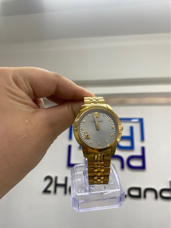 Đồng hồ nữ Versace Audrey V. VELR00719 - 38mm - Mặt bạc khung vàng - Ngoại hình 98% - Kèm box