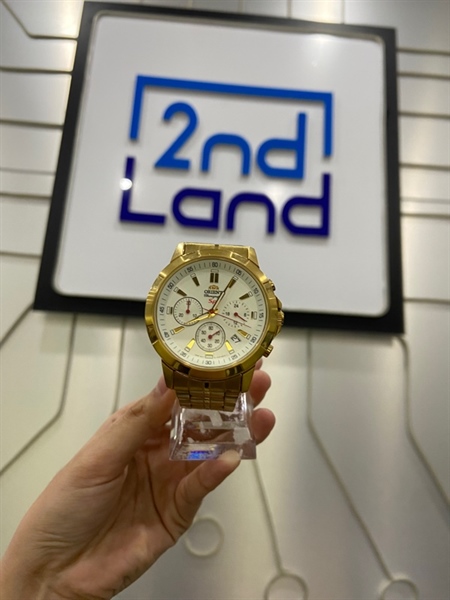 Đồng hồ Orient Chronograph Sp - FKV00002W0 - Màu vàng mặt trắng - Ngoại hình: 98% - Body