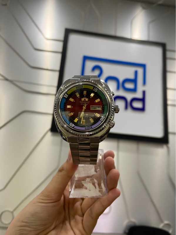 Đồng hồ Orient Crystal 21 Jewels Automatic Diver - Màu bạc - Ngoại hình: 98% - Kèm Box