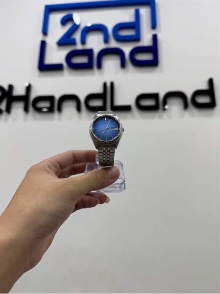 Đồng hồ Seiko 7546 7100 G1 Type II - 35mm - Màu bạc mặt xanh dương - Ngoại hình 97% - Body