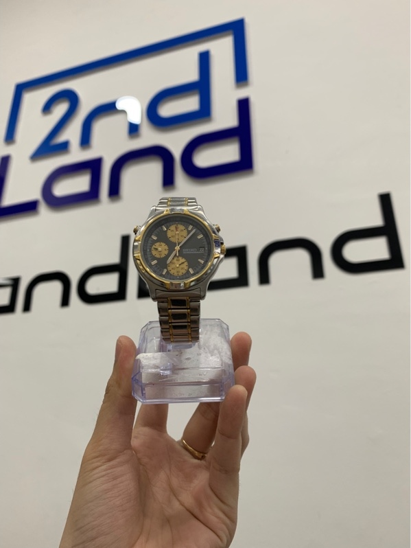 Đồng hồ Seiko 7T27-6A50 Chronograph - Màu bạc - Ngoại hình: 97% - Trầy - Body